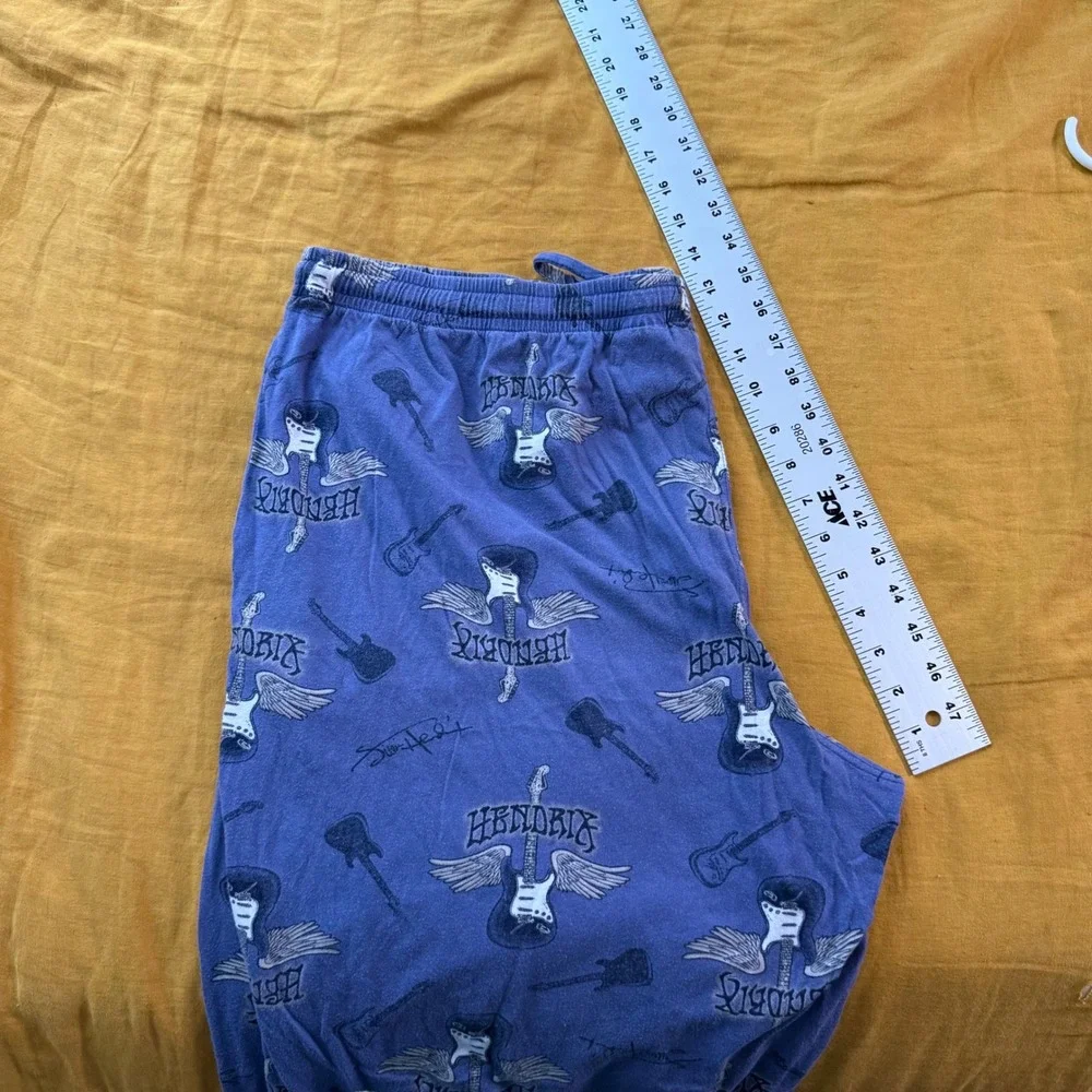 Jimi Hendrix Mens Blue‎ Winged Guitar Print Pajama Pants XL Cotton Loungewear